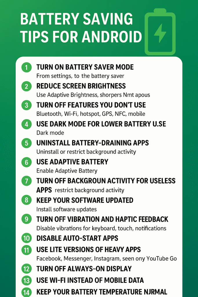 Battery Saving Tips for Android